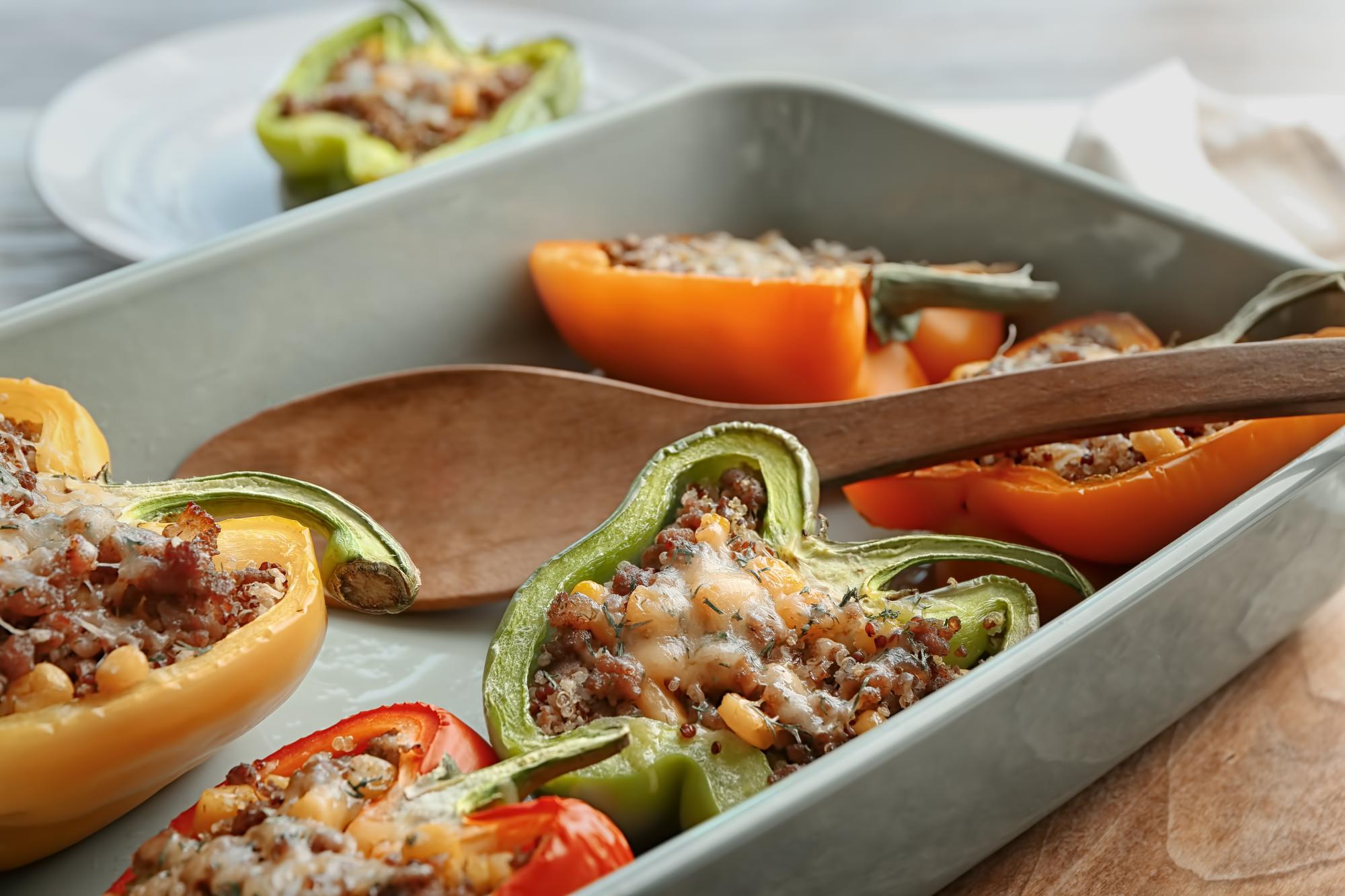 batch-cooked grains and roasted vegetables